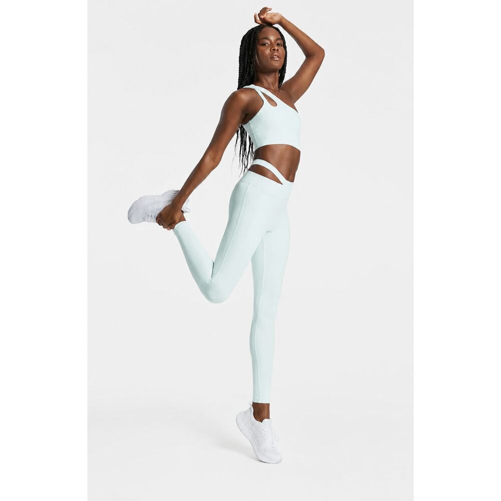 BANDIER Aria Set Ice Melt Asymmetrical Sports Bra High Waist Leggings, size S